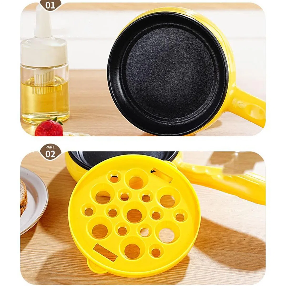 Sartén Pequeña | Huevo Rápido Eléctrico Sartén Para Cocinar | Cacerola De Cocina Antiadherente Resistente Al Calor Para Tortilla Tortitas Desayuno Cena