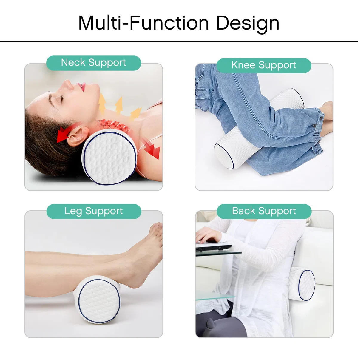Findigit Almohada Cilíndrico, Cojin Cervical Espuma de Memoria, Cojín Lumbar y Cojín de Rodillas, Cojin Rulo Reposacabezas, Cojin Cilindrico, Cojín de Cuello, Armada