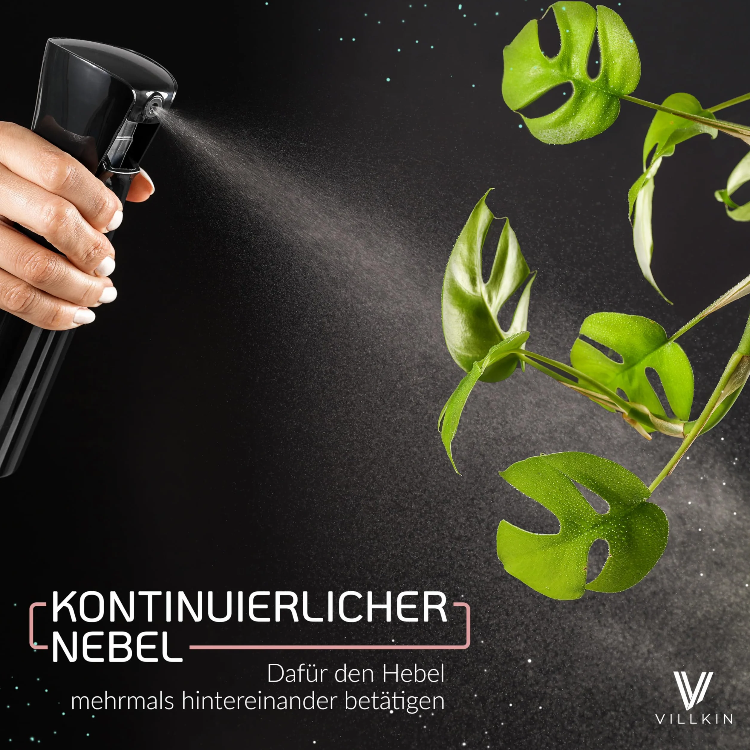 Villkin Botella de spray – Juego de 2 – Pulverizador extrafino con recipiente de 200 ml, ideal para planchado o para peluqueros (2 juegos, blanco/transparente)