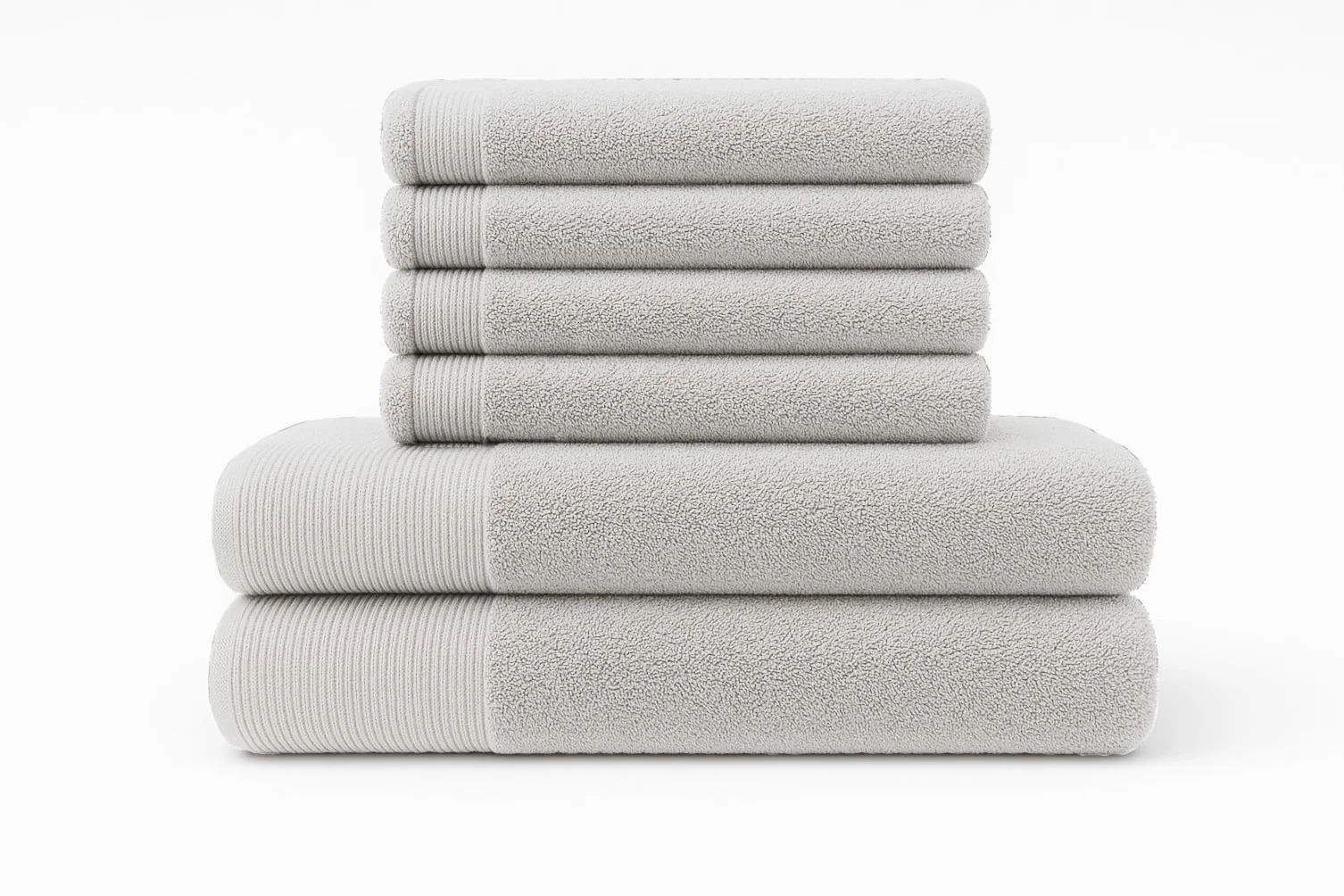 NOVOTEXTIL Juego Toallas Ducha 6 Piezas – 2 Ducha 70x140 + 4 Cara 30x50 – 100% Algodón 500 g/m² – Suaves y Alta Absorción (Blanco)