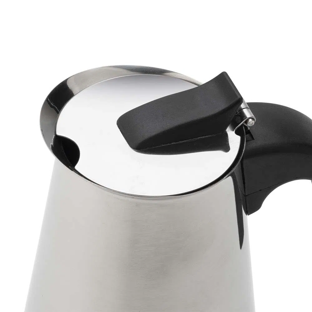 JATA HOGAR HCAF2259 - Cafetera Italiana Inducción 9 Tazas Acero Inoxidable, Cafetera Moka Espresso para Todas las Cocinas, Fondo Full Induction, Asa Ergonómica, 500 ml