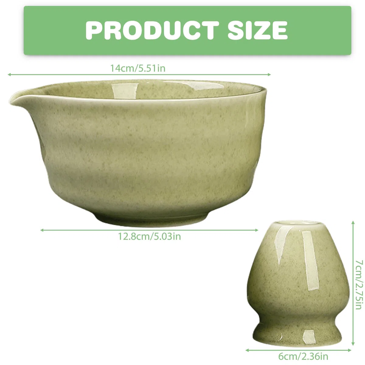 GOMETY Tazón de té japonés para matcha con vertedor, Chawan para batir matcha, cuenco tradicional de cerámica