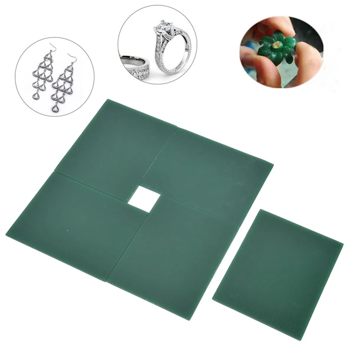 5 Hojas de Cera para Tallar, Hojas de Cera para Joyería, Cera para Modelar Joyas, Hoja de Cera de 2 Mm de Espesor para Fundir Cera para Tallar en Rodajas, Cera para Tallar Verde