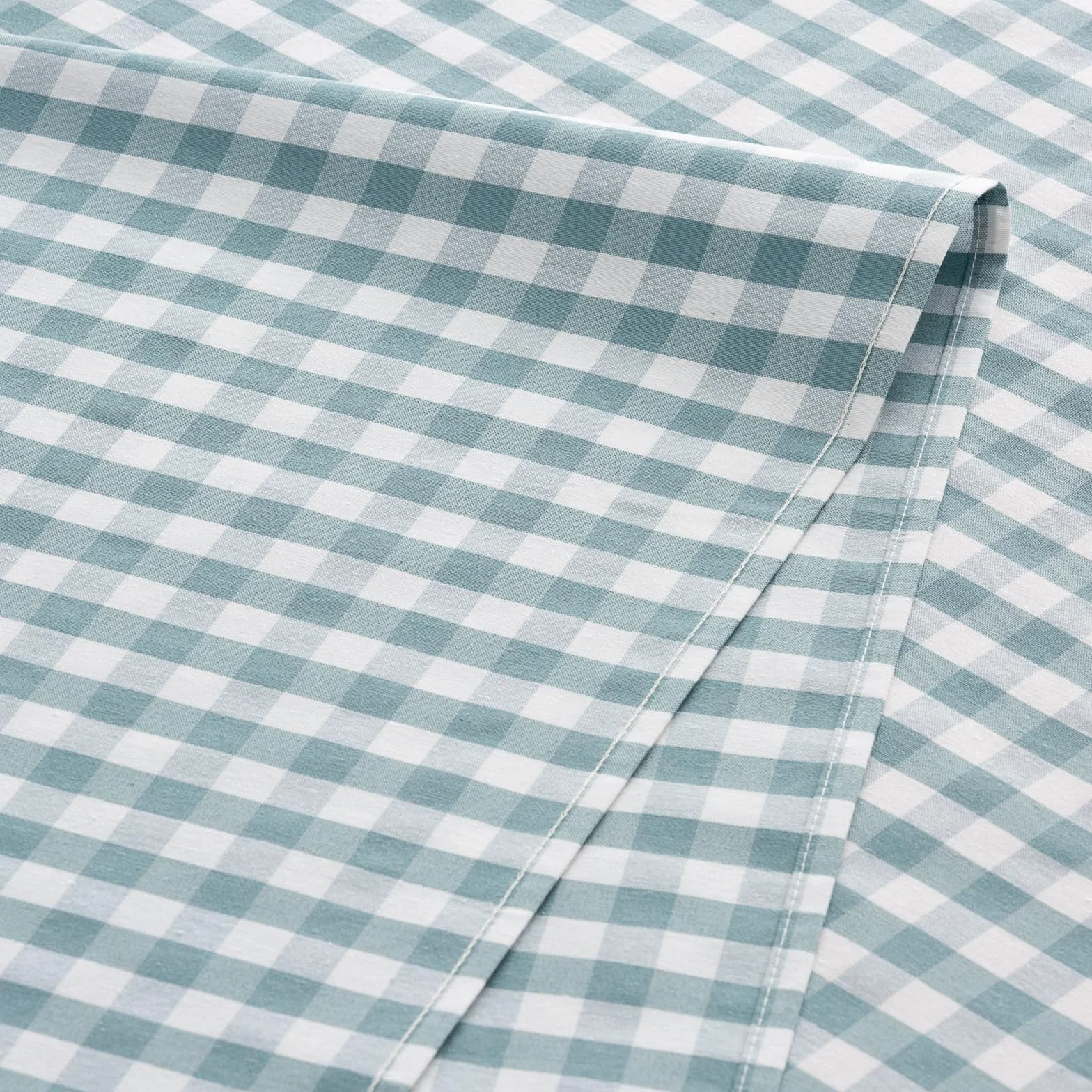 GAMUSI Mantel Antimanchas Tacto Tela Rectangular Cuadro Vichy, algodón Impermeable, 140x180 cm Color Agua