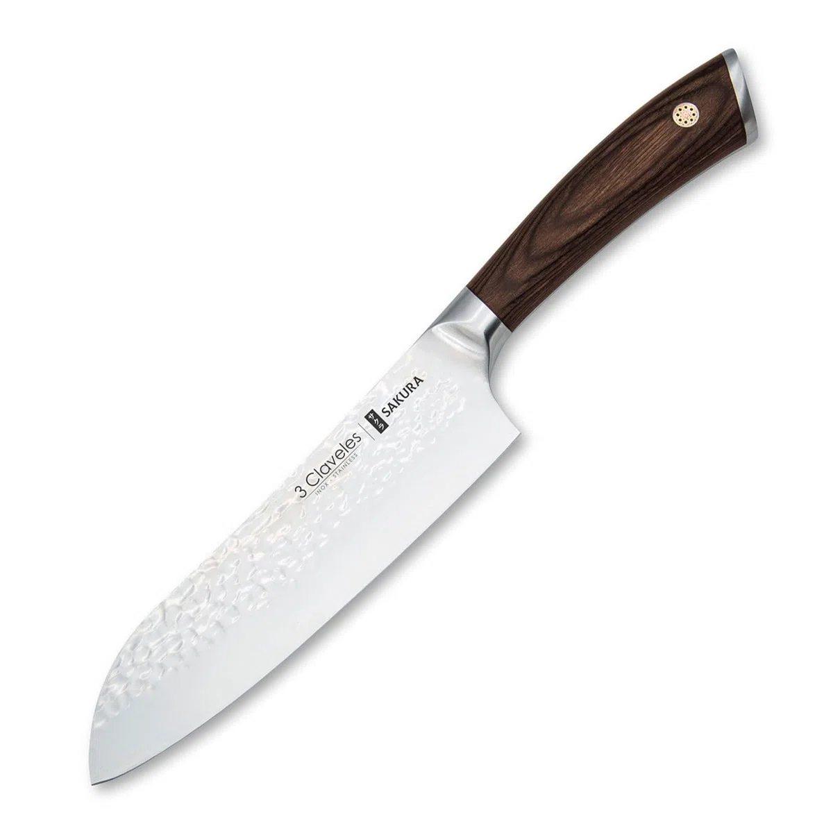 3 CLAVELES Cuchillo Forjado SANTOKU Sakura 01018 17