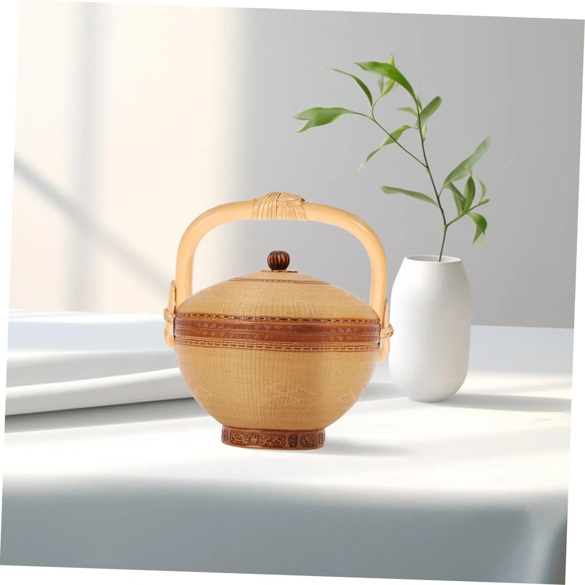 Mango de Repuesto para Tetera Diseño Trenzado de Ratán, Accesorio Resistente y Ergonómico para Reemplazo, Adecuado para Hervidor de Agua en Cocina