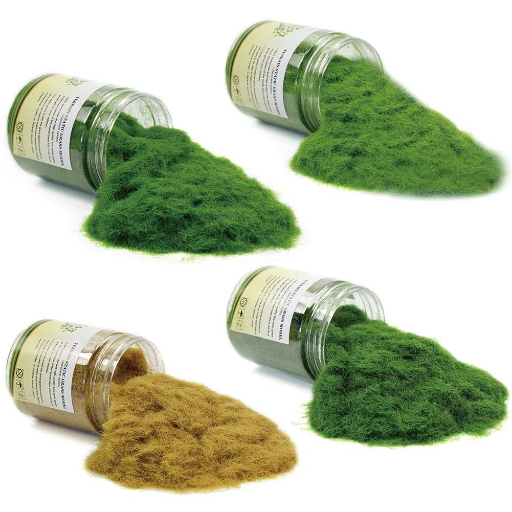 Evemodel CFA6 4x35g Hierba estática Mixta de 5mm Terreno en Polvo Hierba Verde Falsa Jardín de Hadas Paisaje en Miniatura Mesas de Arena Artificiales Módulos de Modelismo Ferroviario