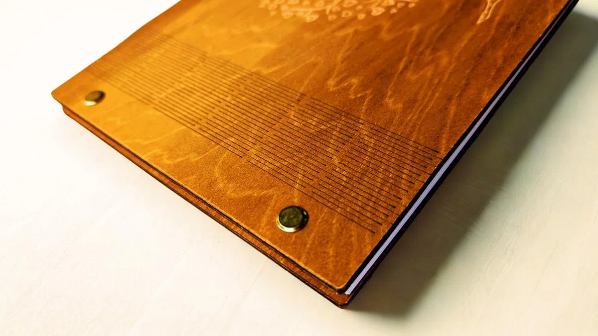 MALONA Libro de Oro de Madera para Boda - Guest Book Árbol de la Vida