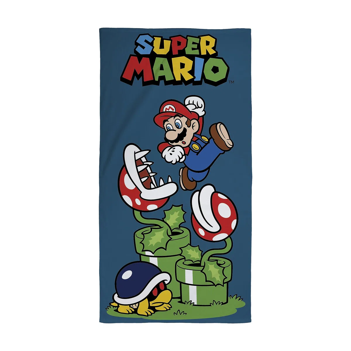 Character World Toalla Oficial de Nintendo Super Mario para niños, sensación súper Suave, diseño de Salto, hogar, baño, Playa y Piscina, tamaño único, 70 cm x 140 cm