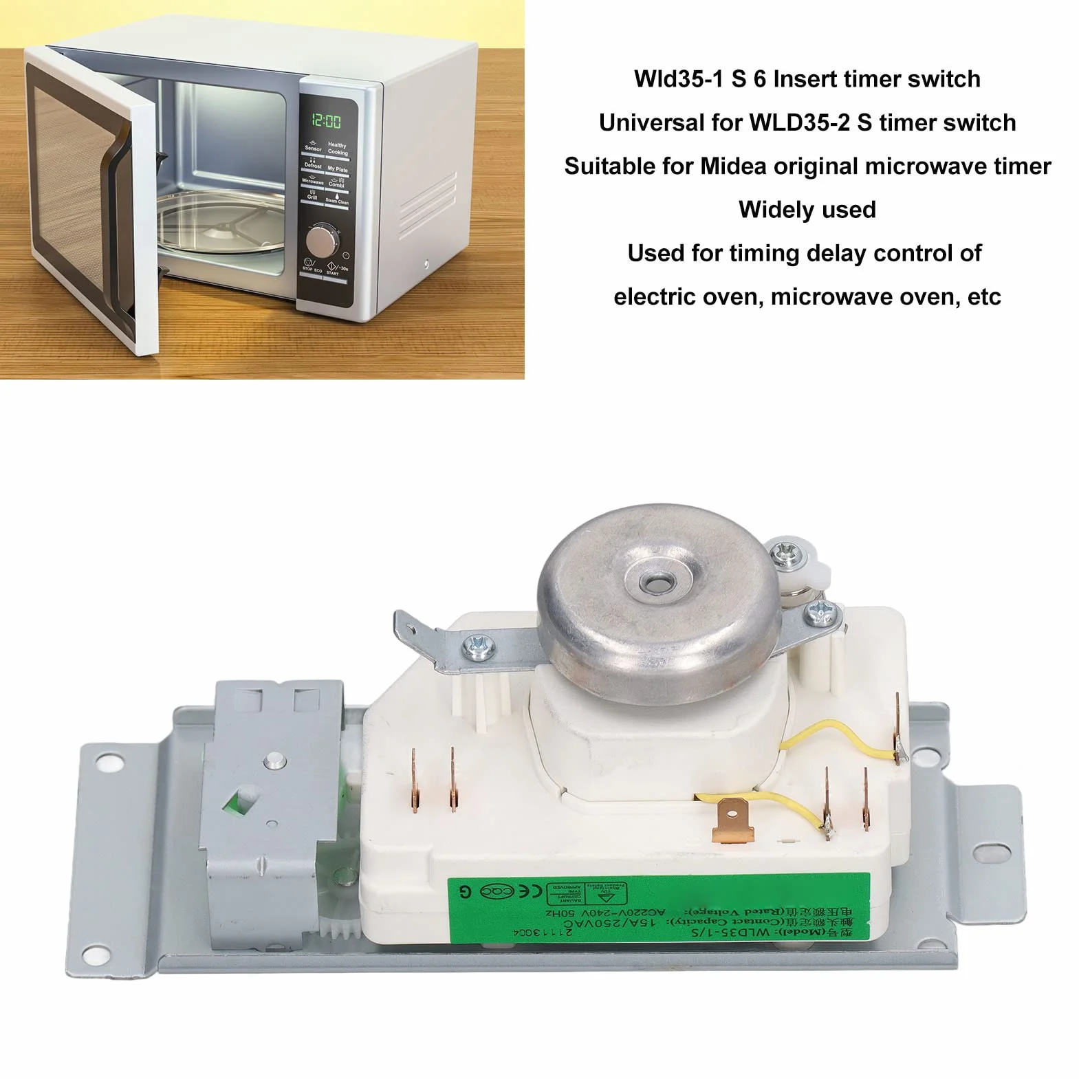 Controlador Tiempo Microondas Repuesto Interruptor Temporizador 6 Pines Compatible WLD35 1S 2S