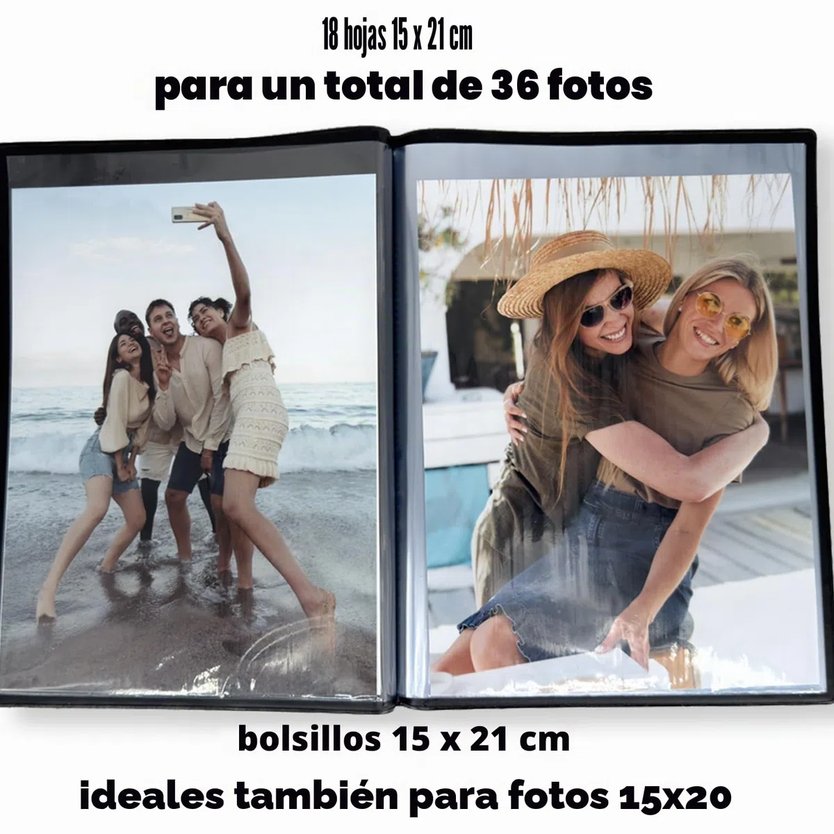 Juego de 3 álbumes de fotos para ahorrar espacio, con tapa blanda, personalizable, álbum de fotos de 15 x 20 cm, 15 x 21 cm, con 18 bolsillos ultra transparentes, capacidad para 36 fotos, 3 unidades