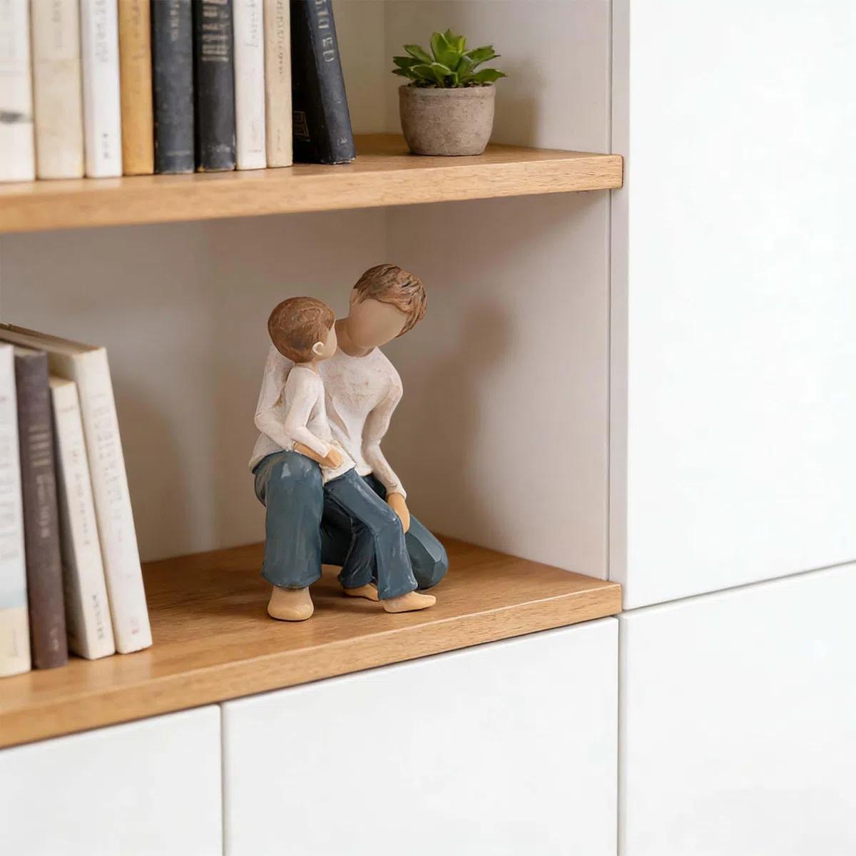 Figuras de escultura de regalo para papá de hijo padre e hijo, regalos sentimentales para papá de hijo para el día del padre, cumpleaños, Navidad, estatua pintada a mano de resina