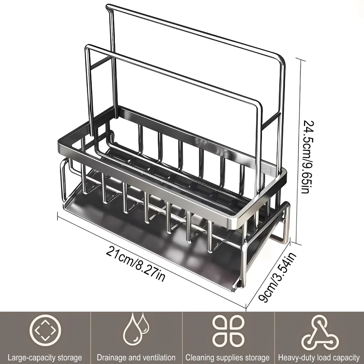 Organizador de fregadero, organizador de cocina, soporte de esponja, fregadero de cocina y baño, organizador para esponjas, toallas y cepillos