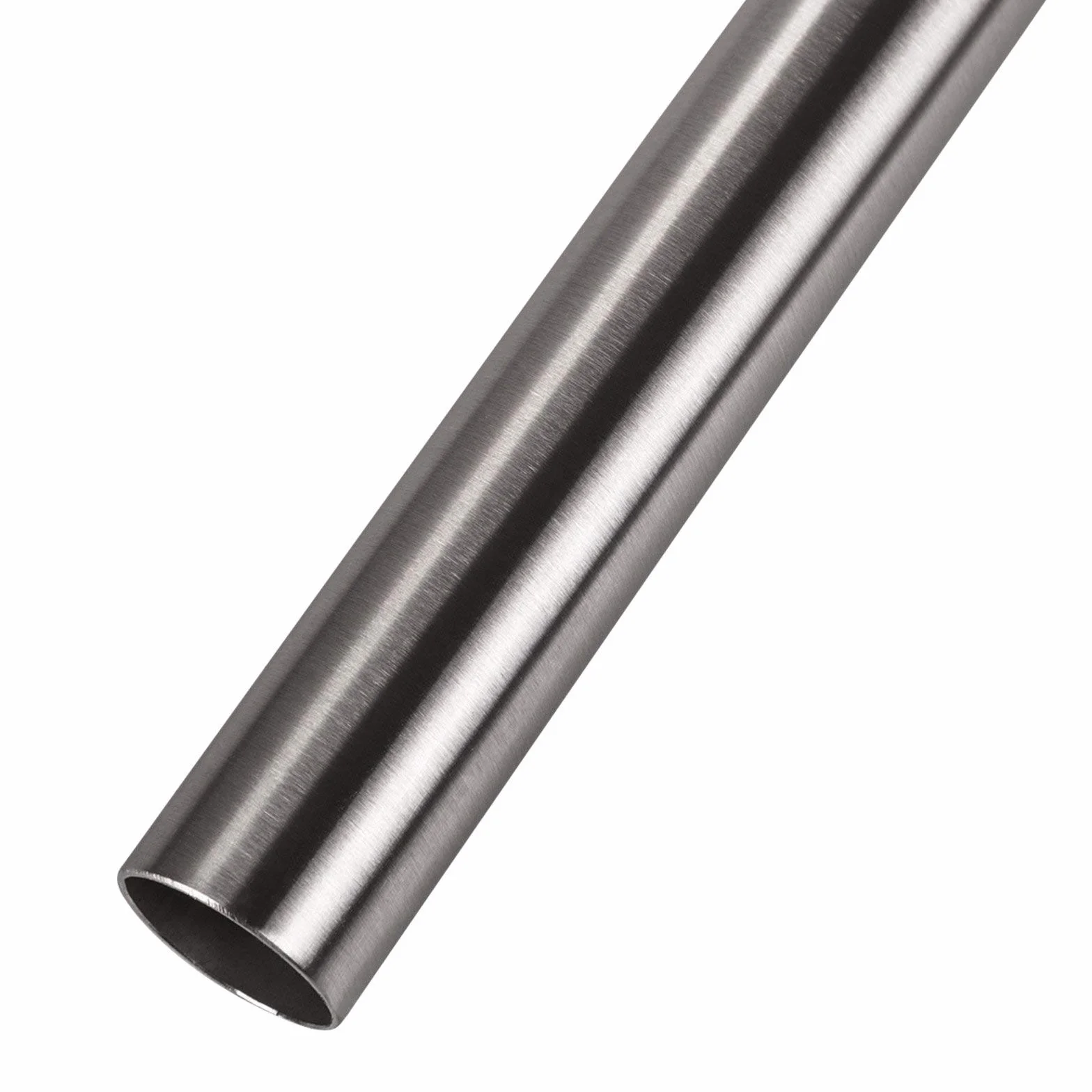 SOTECH Barra de armario de acero inoxidable 1160 mm ROUND Ø 25 mm con soporte de tubo de armario de 2 piezas CIRCLE inoxidable