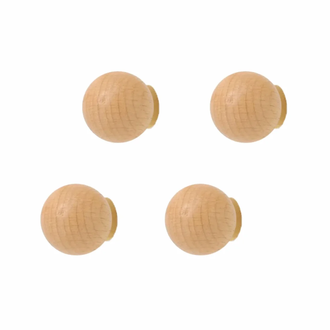 Mushroom Percheros de pared redondas Ganchos para abrigos Madera Colgador en el pasillo cocina baño y dormitorio Abrigos Decorativo Diseño (Juego de 4 Haya)