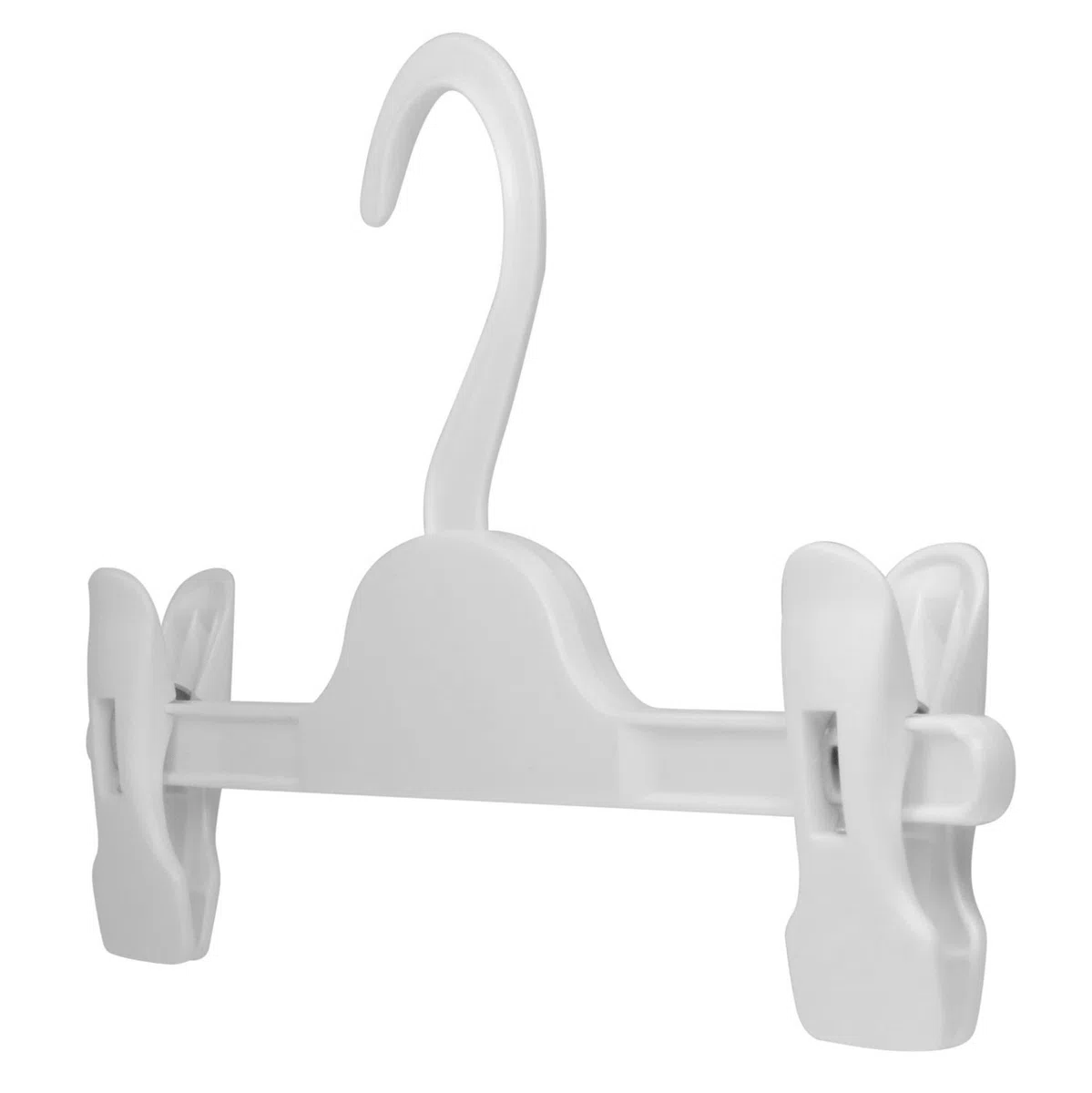 Hangerworld 20 Perchas 28cm para Niños Plástico Blanco con Pinzas Regulables para Pantalones