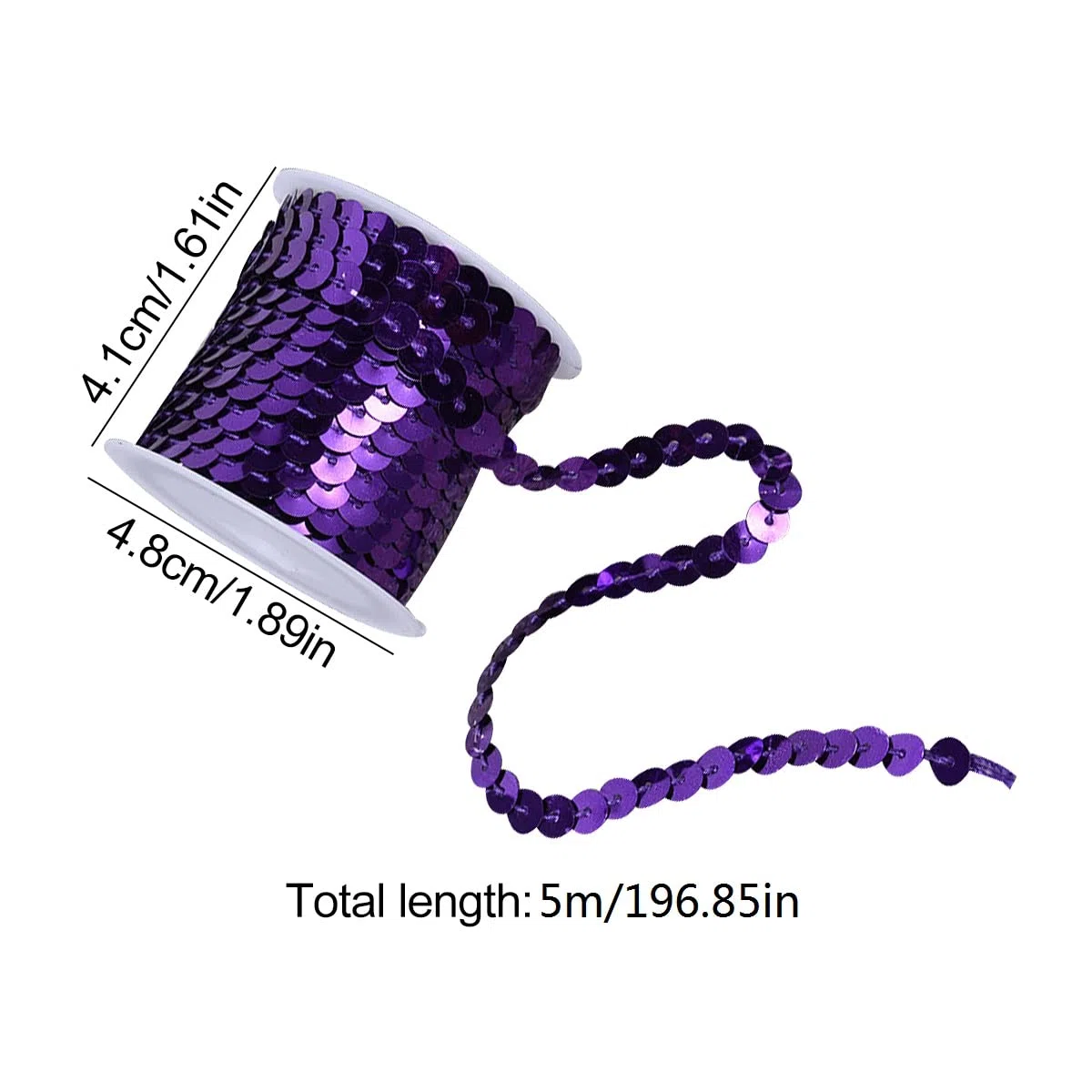 20 rollos de cuentas de lentejuelas de 5 yardas, cinta de lentejuelas iridiscentes para manualidades, collares, costura, ropa, decoración de vestidos