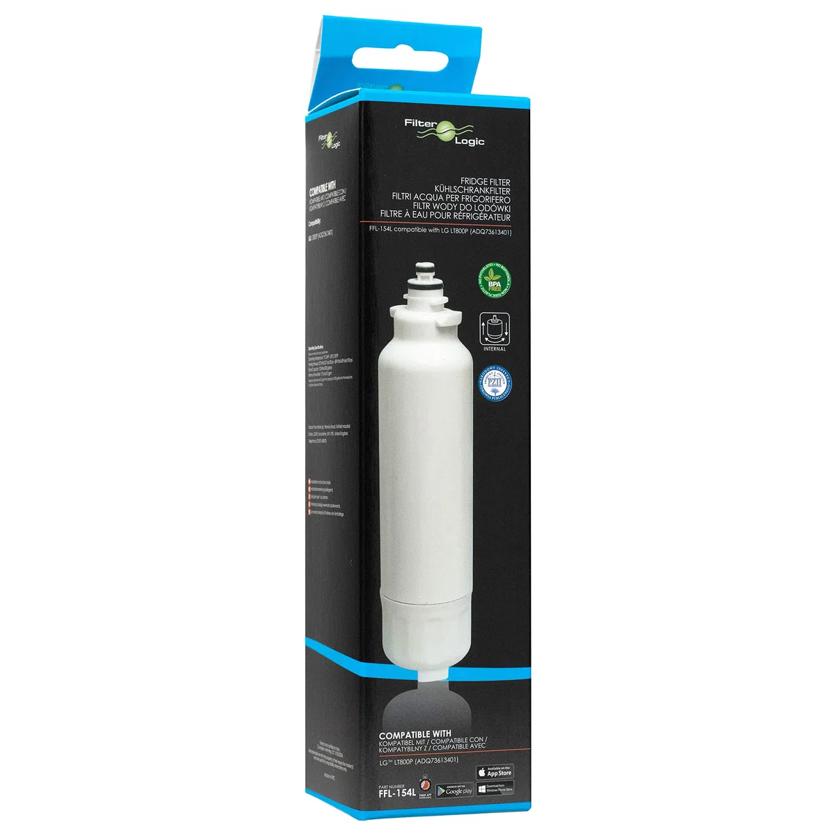 Filterlogic FFL-154L | Filtro de agua compatible con LG LT800P ADQ73613401 ADQ73613401-S ADQ73613408 Cartucho de repuesto del filtro de agua del frigorífico