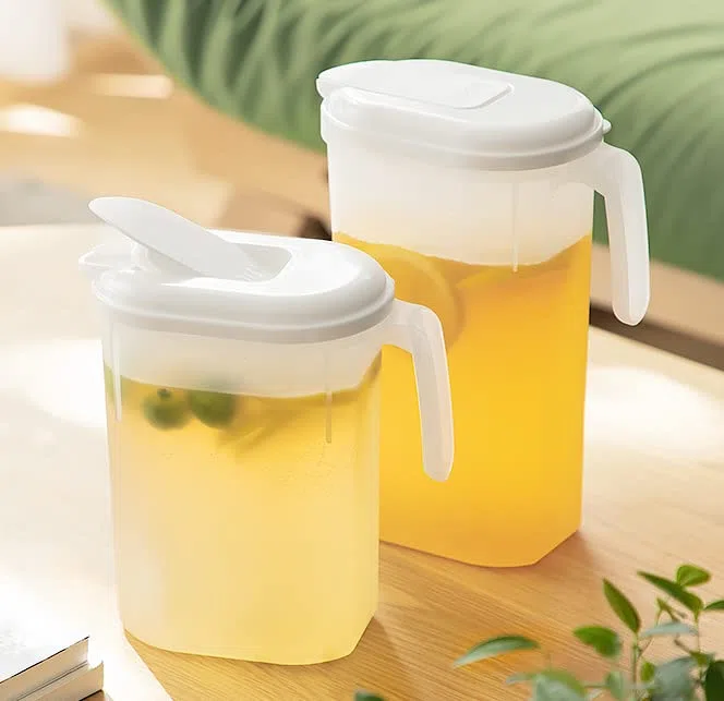 Jarra De Agua Con Tapa, 2.2L Jarra De Plástico Con Asa, Jarra Para Bebidas, Jarra De Té Helado Para Zumo Frío, Jarra De Agua Para Frigorífico, Jarra De Agua Fría Y Caliente Para Jugo, Cerveza