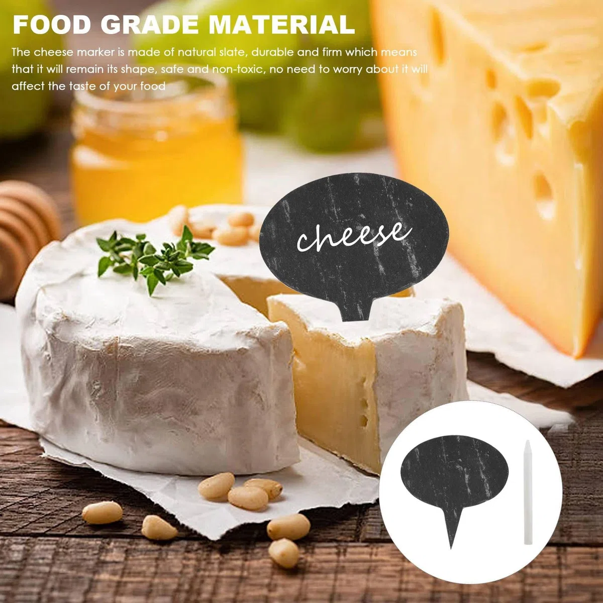 Jevina Juego de 18 marcadores de queso para tabla de charcuterie