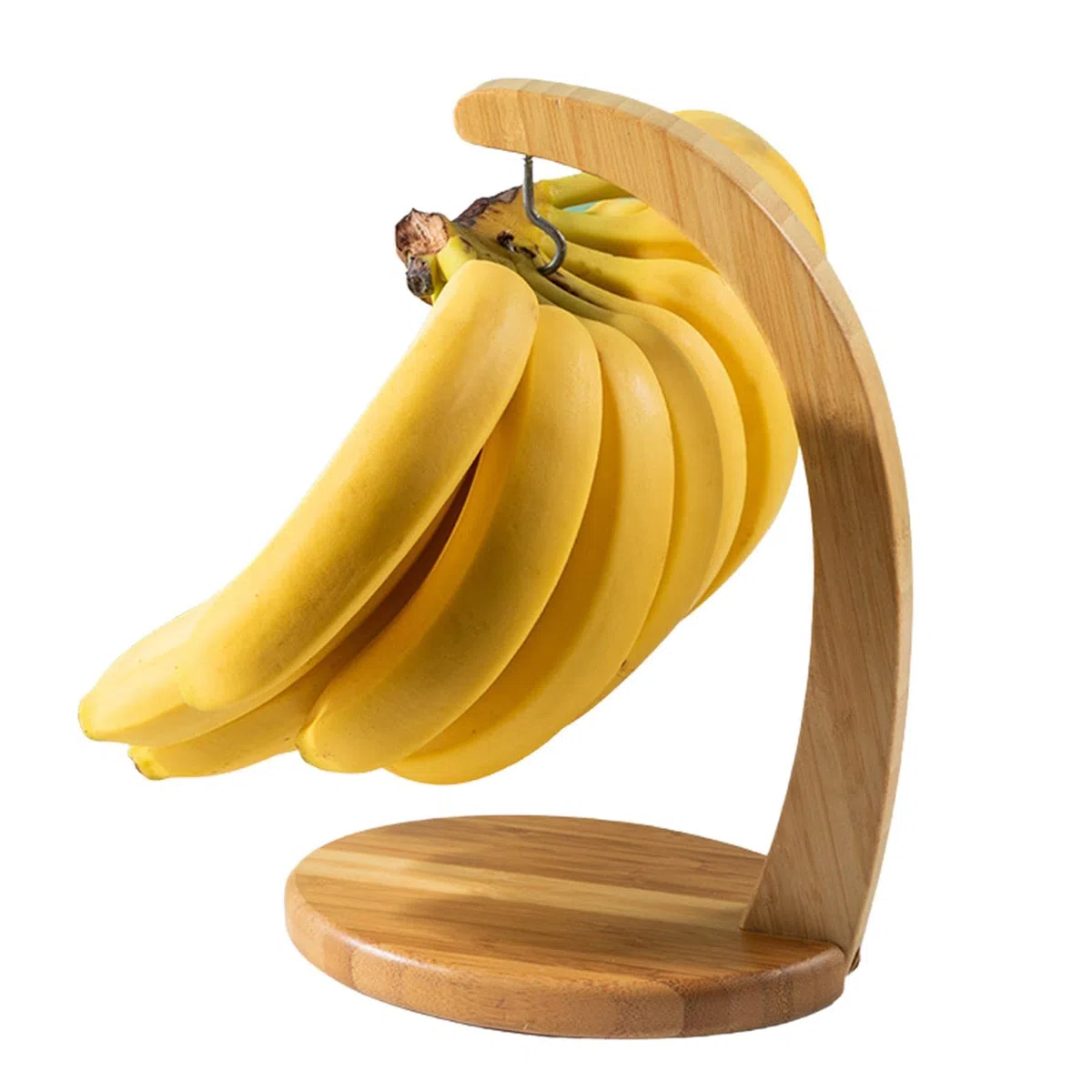 Soporte para plátano, plátano, estante multifuncional, madera para árbol plátano, pantalla estable con gancho para el almacenamiento frutas en la encimera en casa o en el bar