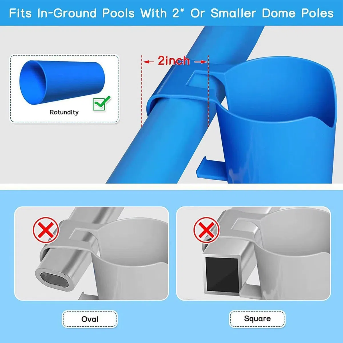 Soporte para Bebidas de Piscina,4 Piezas Portátil Y Ahorro De Espacio | Clip de Borde para Piscina portavasos | para Botella, Bebida, teléfono, Llave, Gafas de Sol, Exterior, jardín, Verano, Viaje