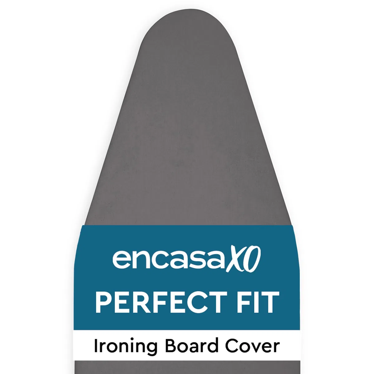 Encasa XO Funda para Tabla de Planchar de con Almohadilla de Fieltro Gruesa de 4 mm - Gris - Algodón, elástico, (Se Ajusta a Las Tablas estándar de Large de 125x39 cm)