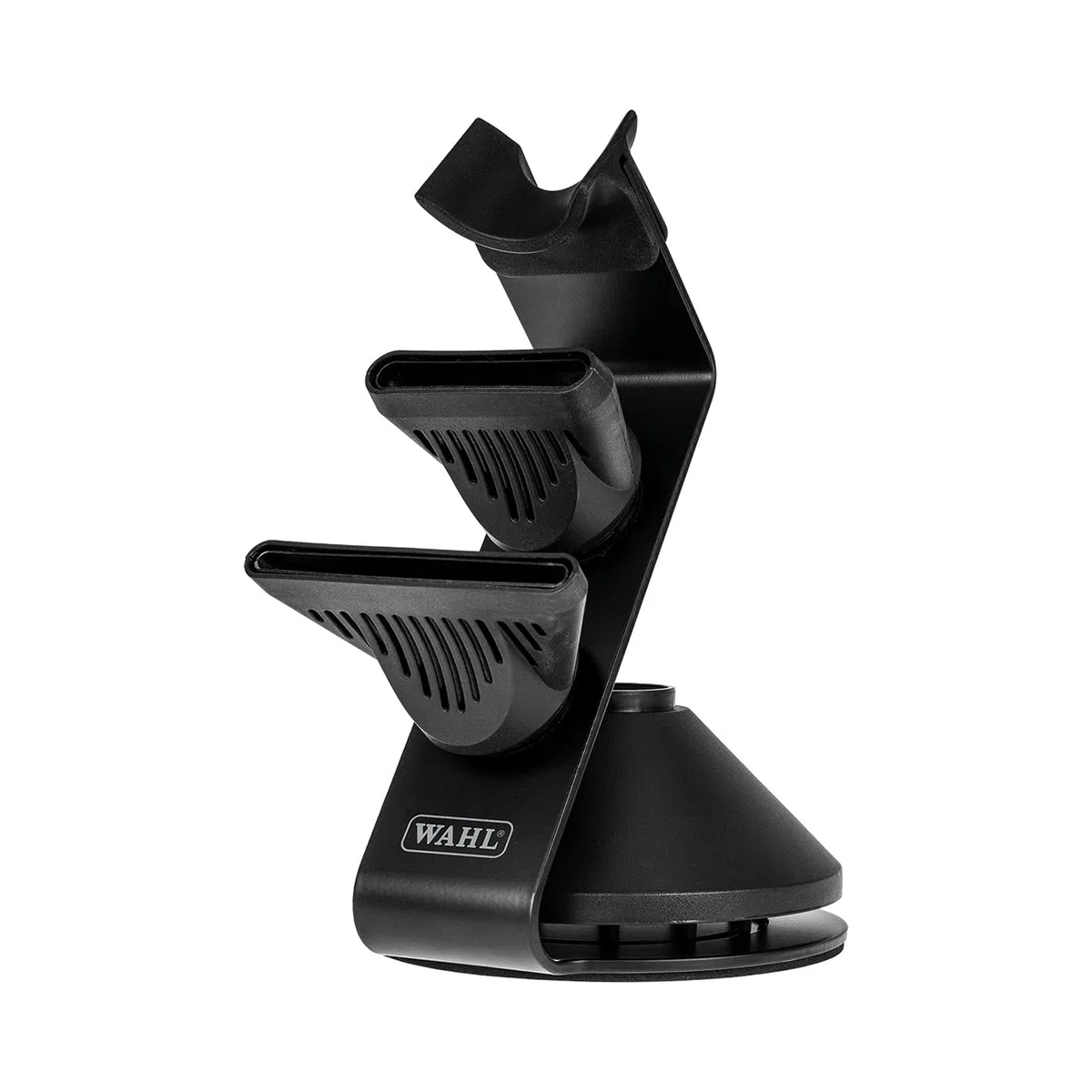 WAHL Vanquish Hair Dryer Stand, almacenamiento para secador de pelo, accesorios magnéticos, base lastrada para mayor seguridad, estructura antideslizante, color negro