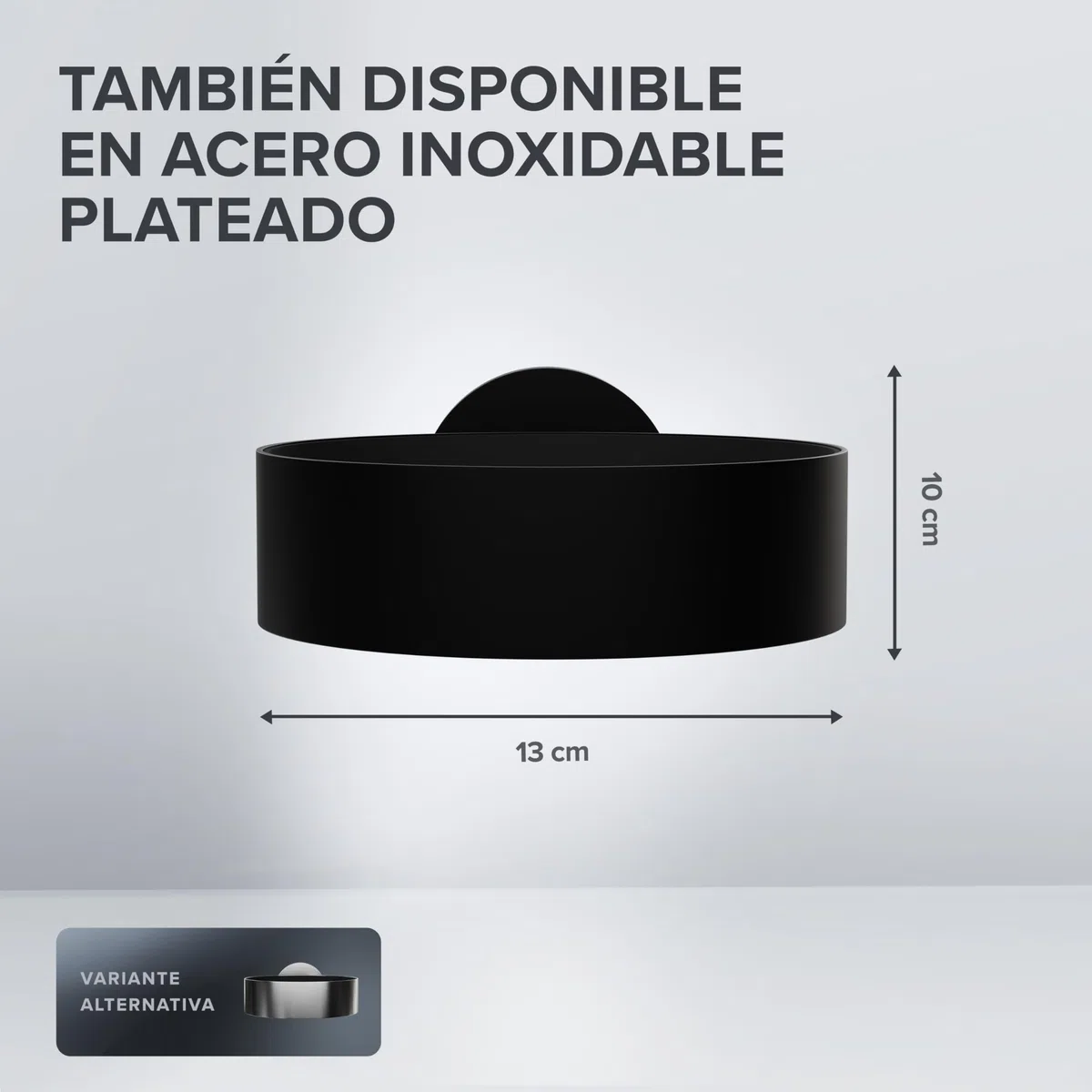 ovimar soporte para secador de pelo Kvitoya | acero inoxidable | negro mate | con fijación mural para taladrar | con almohadilla para secador de pelo | para taladrar | soporte para secador de pelo