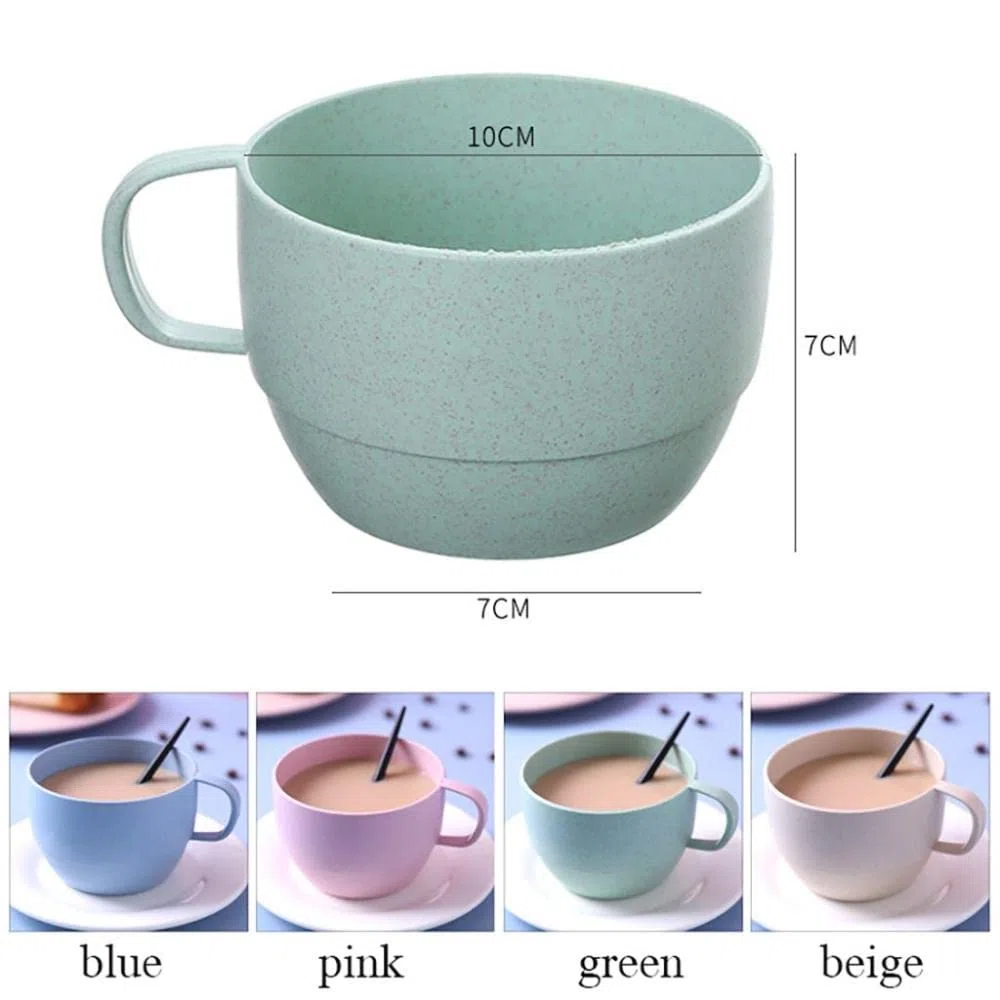 Taza de leche ligera de estilo europeo, boca ancha, taza de desayuno simple taza de beber de fondo plano (color: rosa)