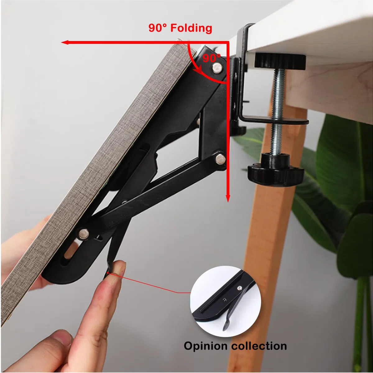 2 Piezas Teclado Plegable Soporte Bandeja Estantería Soporte Plegable para Bandeja de Teclado Soporte Extensible Plegable para Mesas de Ordenador y Escritorios de Oficina (Negro)