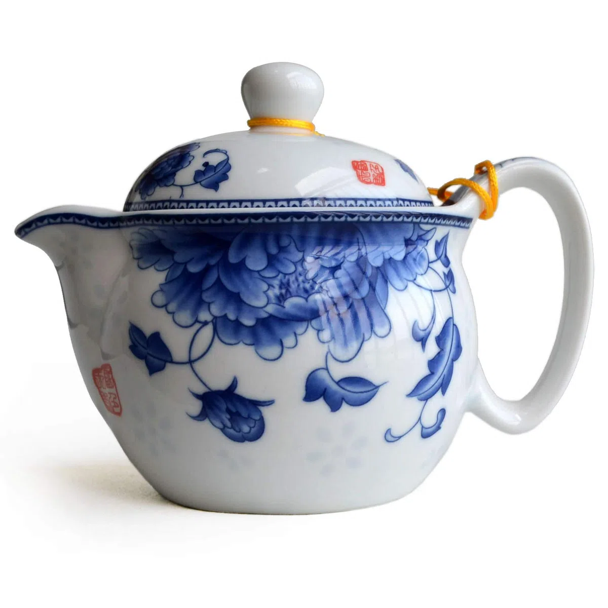 Tetera de 350 m de porcelana azul de porcelana de acero inoxidable para filtración, infusor de té