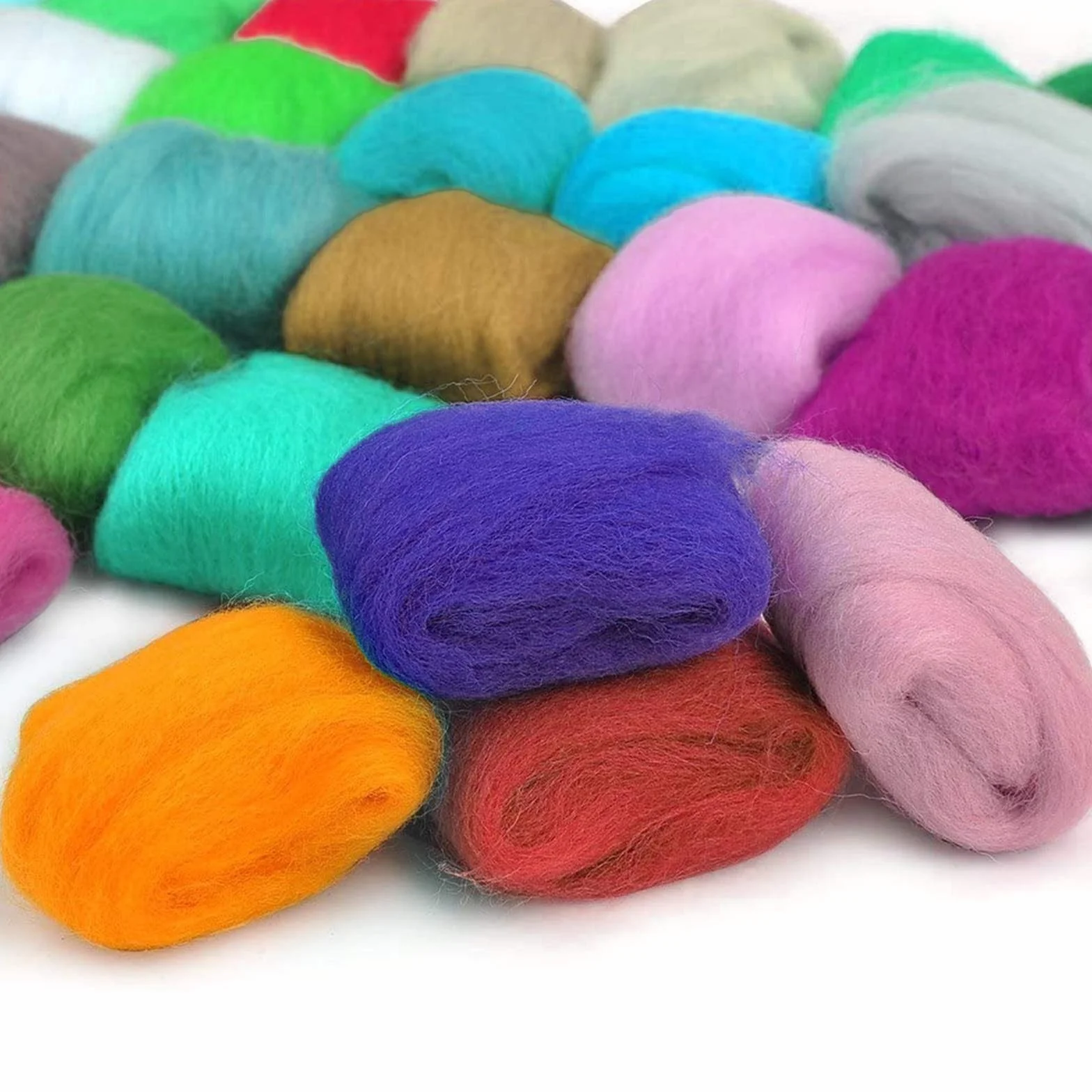 Tonsooze Kit de fieltro de lana 40 colores Juego de lana de fieltro con kit de costura Kit de herramientas de agujas de fieltro de lana Paquete Para Hilar a Mano Proyectos de arte de bricolaje