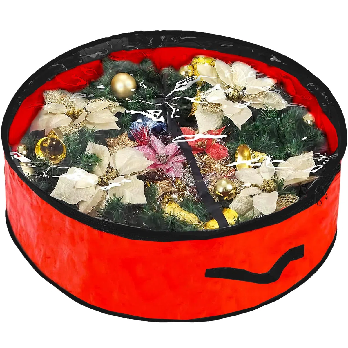 Bolsa Corona Navidad, Bolsa de Almacenamiento de Guirnaldas de Navidad, Estuches de Guirnaldas de Navidad para Corona de Adviento, Adornos Navideños, Bolas Navideñas 24 pulgadas