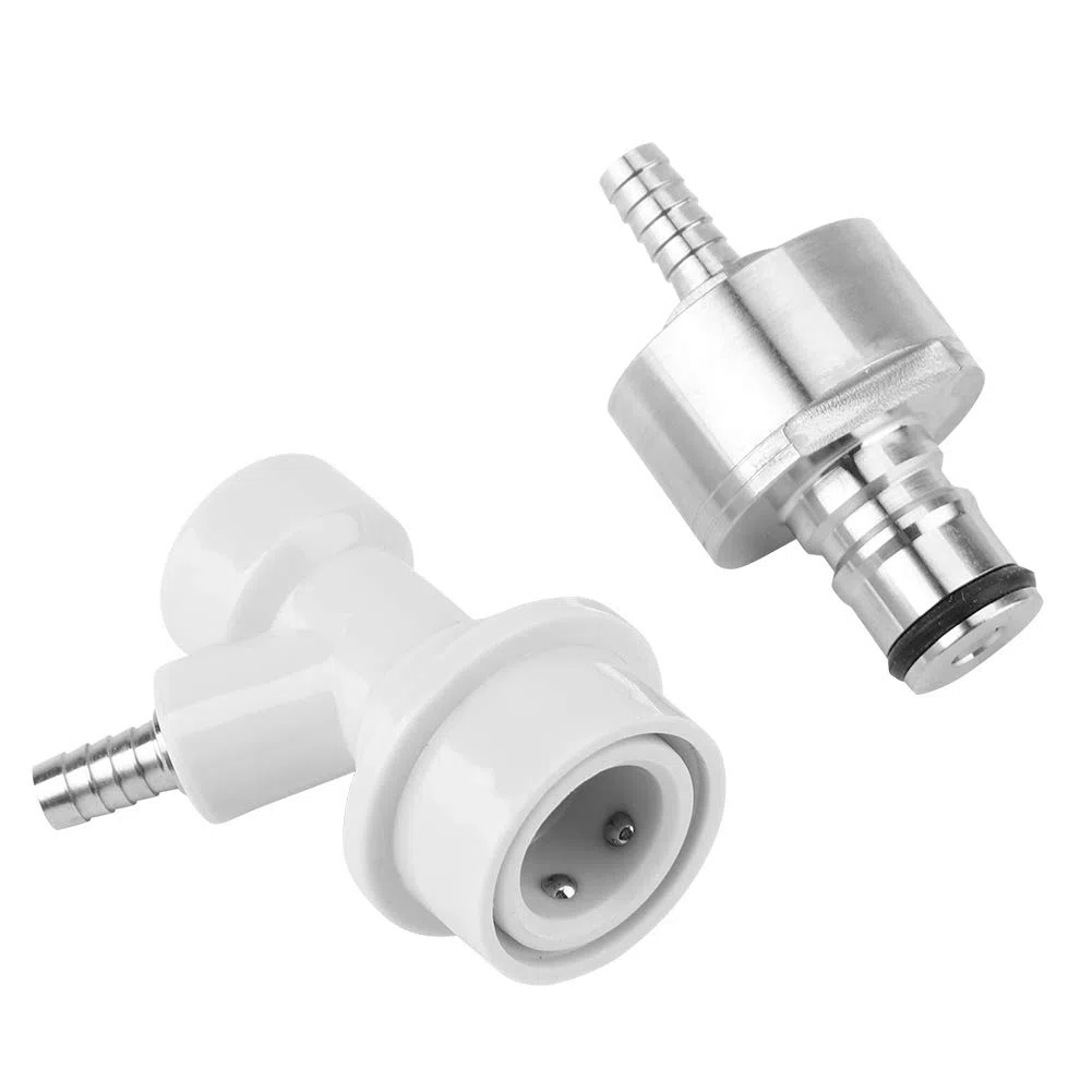 DEWIN Tapa de Carbonatación con Juego de Bloqueo de Bola Líquida, Accesorios de Carbonatador de Acero Inoxidable Desconecte 1/4" Barb Caliente para Agua de Soda Casera, Cerveza de Carbonato