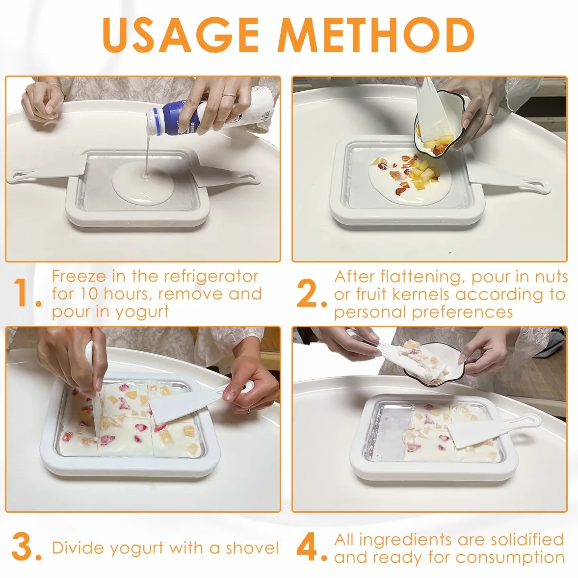 Plato para hacer rodillos de helado con 2 espátulas, placa para hacer sus propios rollos de helado, Máquina de helados, heladora para sorbete, yogur helado, gelato