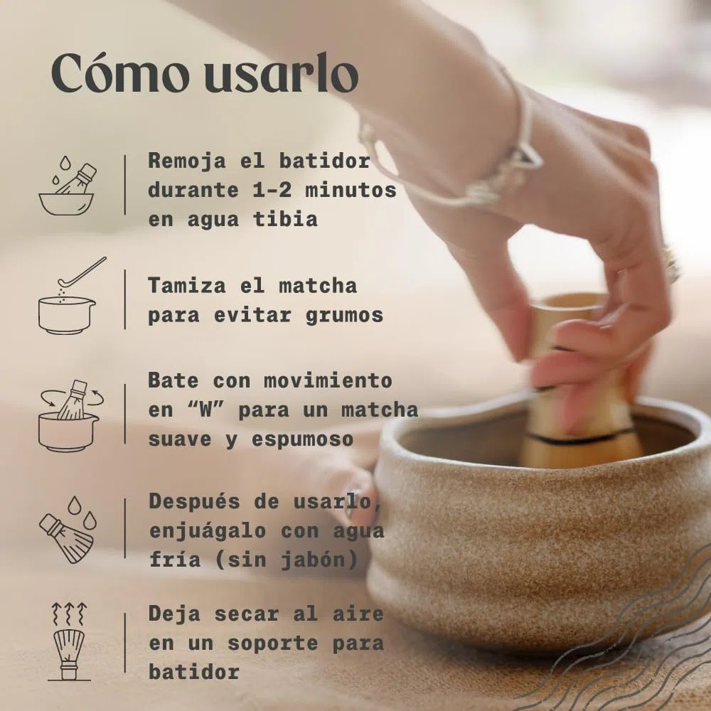 NaturaleBio Batidor de Bambú para Matcha NaturaleBio. Batidor tradicional de bambú (chasen). Bambú 100% natural, resistente y sostenible.