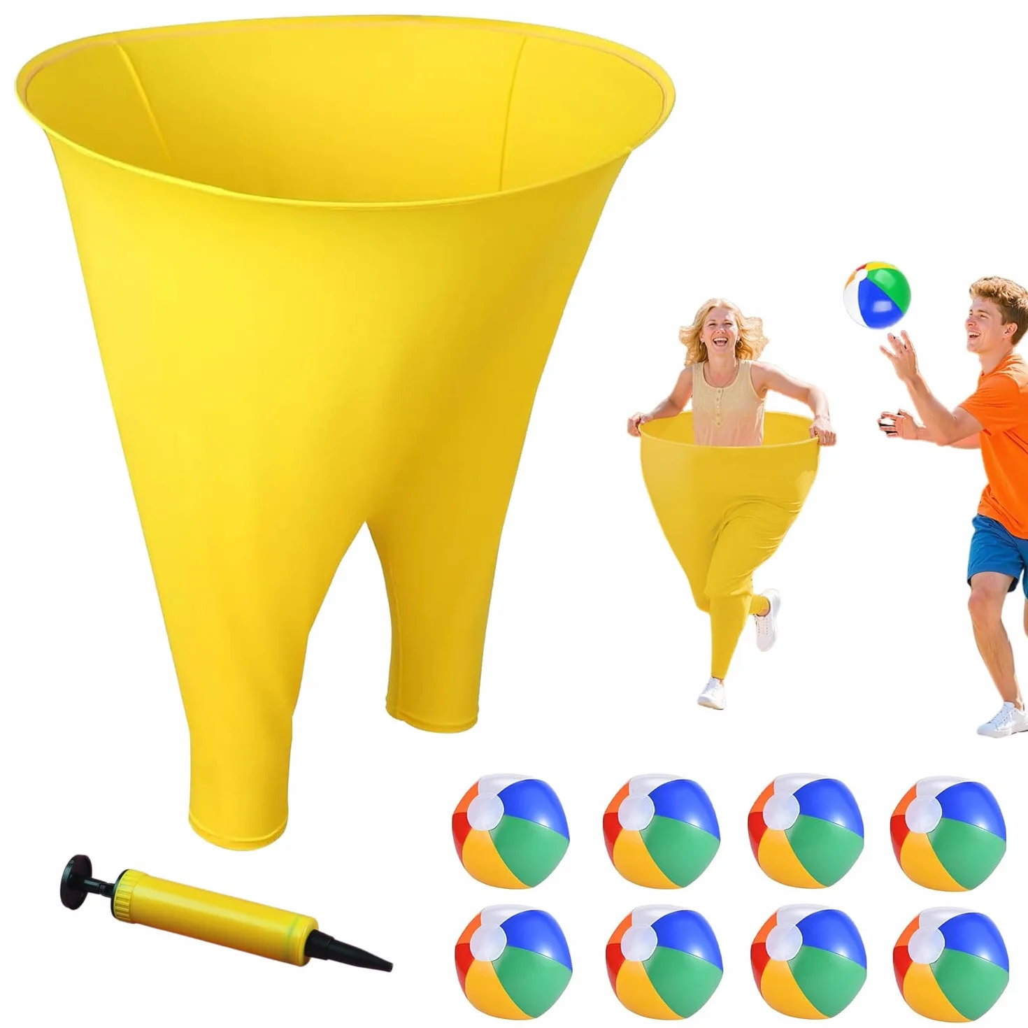 Juegos al Aire Libre para Adultos - Set de Lanzamiento para Fiestas con 8 Pelotas y Bomba de Aire, Juegos Divertidos para Reuniones Familiares y Grupos de Adultos