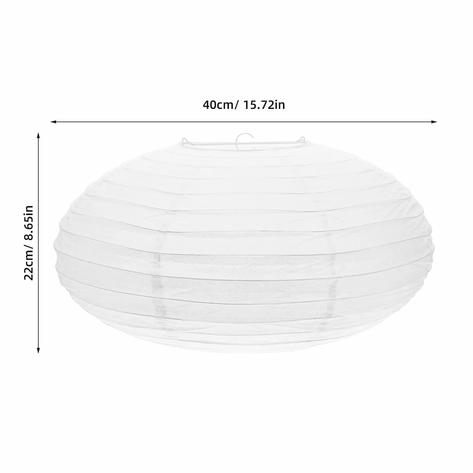 Farolillos de Papel Ovalados Blancos, 40 CM, Faroles Colgantes Plegables para Cumpleaños y Reuniones Familiares