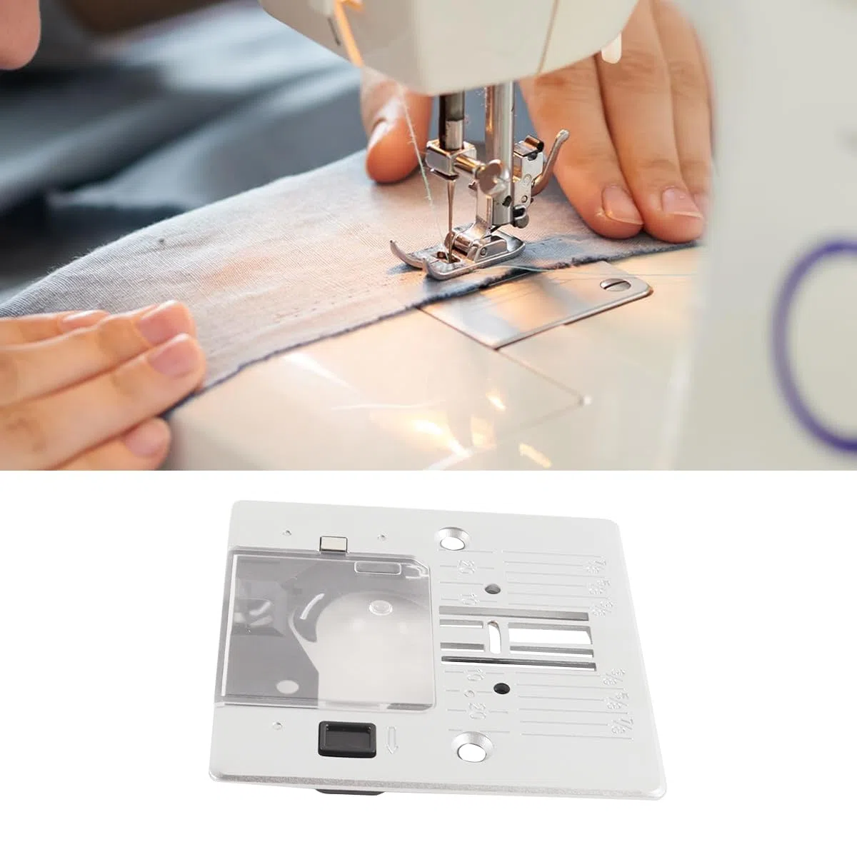 Ubric Placa de puntada recta, placa de aguja multifuncional para máquina de coser H20A-01
