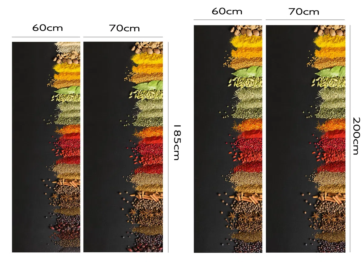Oedim Vinilo Frigorífico Imitación Óleo Especias 185x60cm | Adhesivo Resistente | Pegatinas de Nevera Económicas y Elegantes | Vinilo Nevera