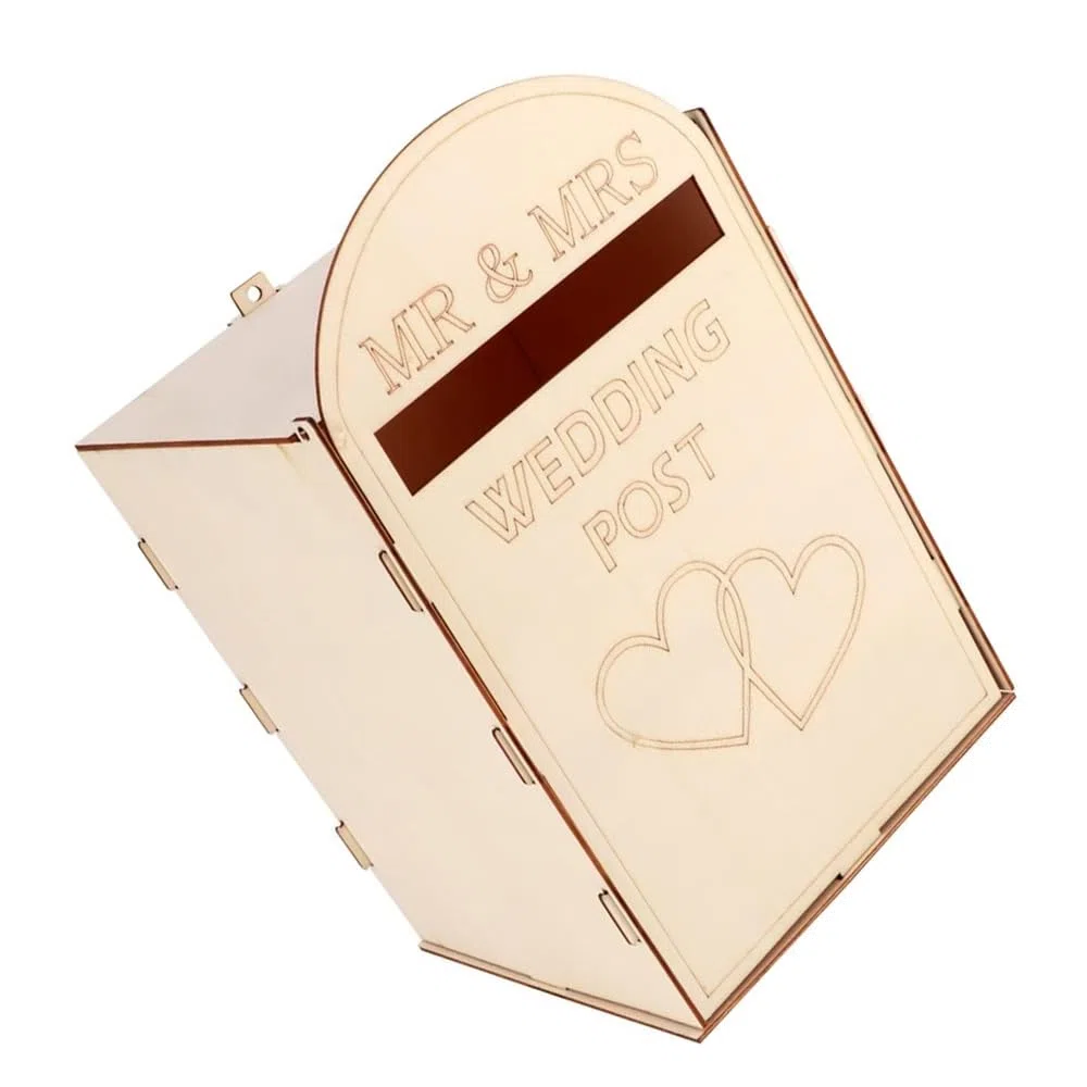 Buzón de Madera para Tarjetas de Regalo, Caja rústica para Tarjetas de Regalo de Boda, decoración para Fiesta de Boda