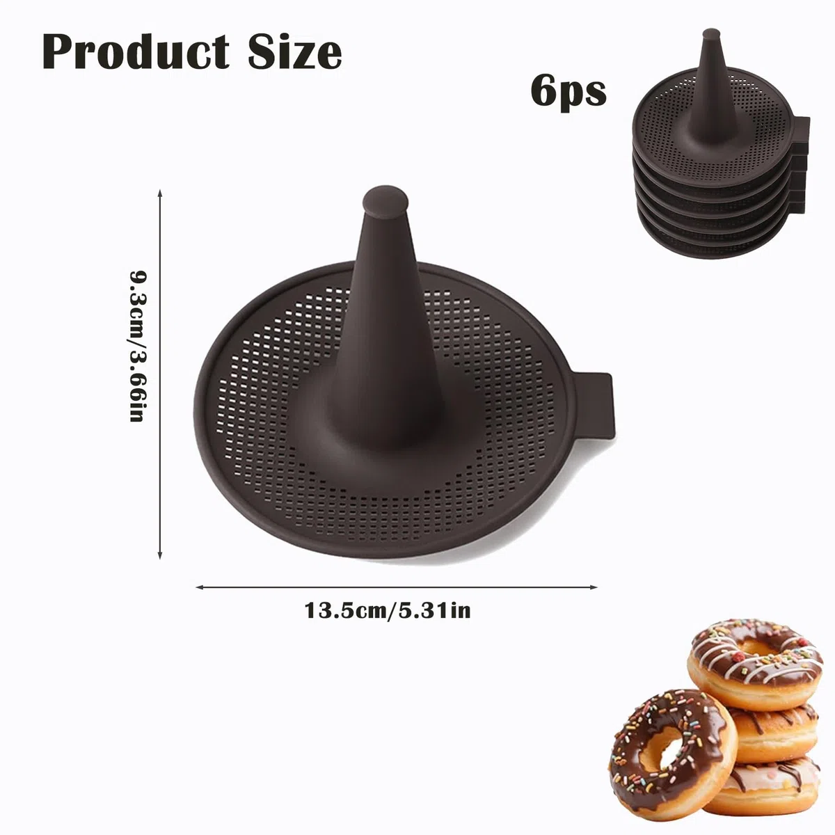 6 Unidades Bagels Silicona Marrón, Moldes para Donuts de Silicona, para Rosquillas, Bagels y Magdalenas (Marrón)