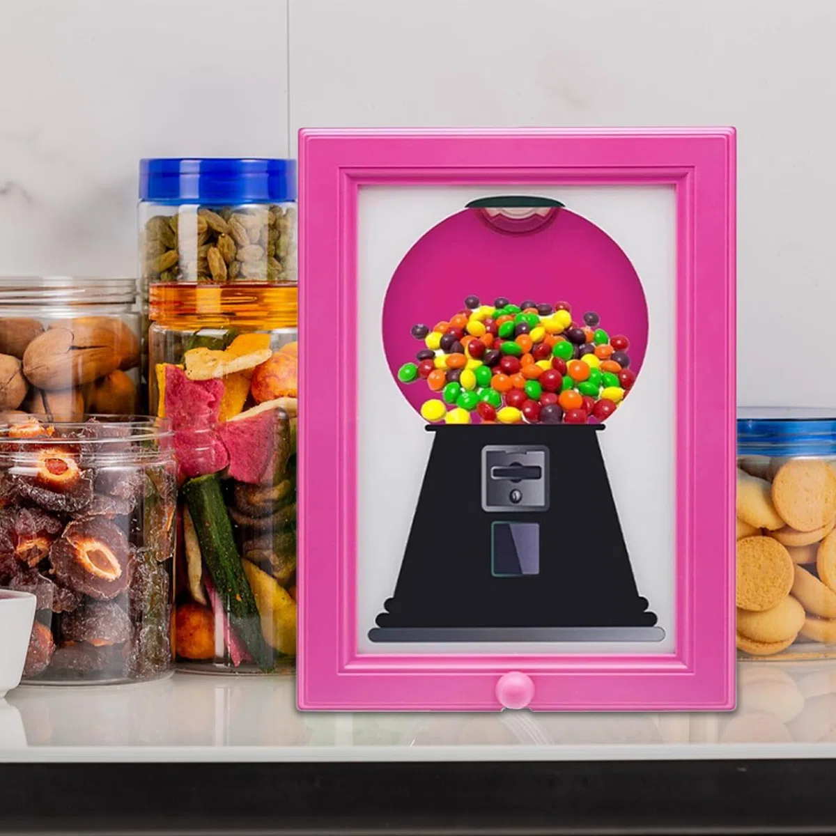 Generisch Marco dispensador de dulces, dispensador de dulces para el escritorio, marco de imagen dispensador de caramelos, adornos lindos para marcos de fotos para niños, estante de cocina para