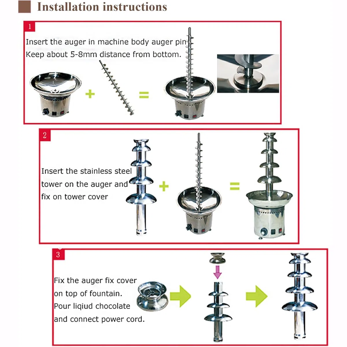 Fuente eléctrica de fusión de chocolate, torre de fondue de acero inoxidable para bodas y fiestas, máquina de fondue caliente comercial de 4 a 7 niveles, perfecta para cumpleaños y eventos