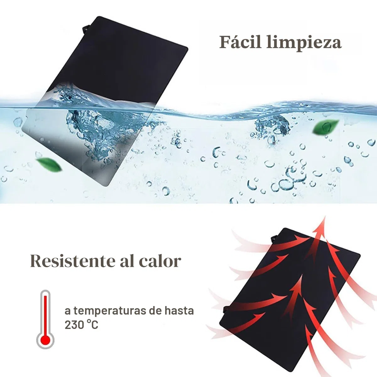 Cubre Vitrocerámica 61 x 53 cm Cubierta para cocina protección contra salpicaduras Cubierta para placa Induccion, Vitrocerámica, Negro