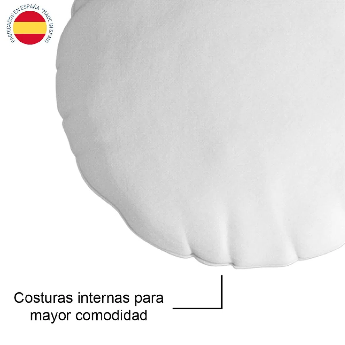 Relleno de cojín Redondo, Varias Medidas. Relleno de Microfibra. Gran Densidad y Volumen para Cojines de sofá o Cama. Suaves e indeformables. (2, 40x40 Redondo)