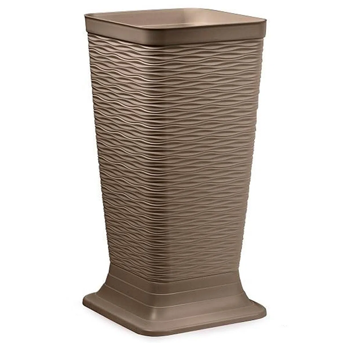AC - Paragüero de plástico - Modelo Wind - Soporte para Paraguas Cuadrado para Entrada de oficinas, Negocios, hogar - Fabricado en España - 51,5 x 26 x 26 cm - Topo