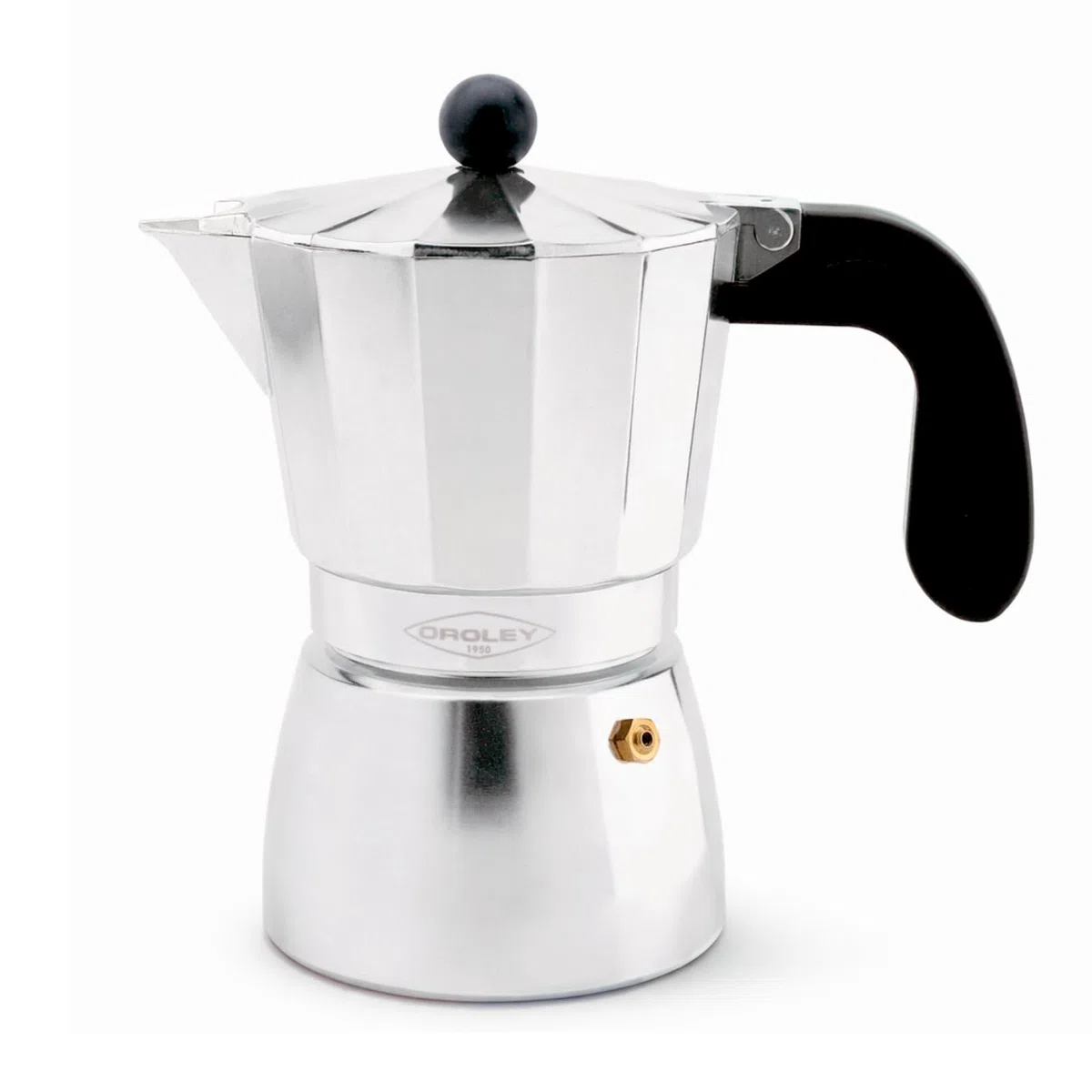 Oroley - Cafetera Italiana Alu | Aluminio | 6 Tazas | Cafetera Vitrocerámica, Fuego y Gas | Estilo Tradicional