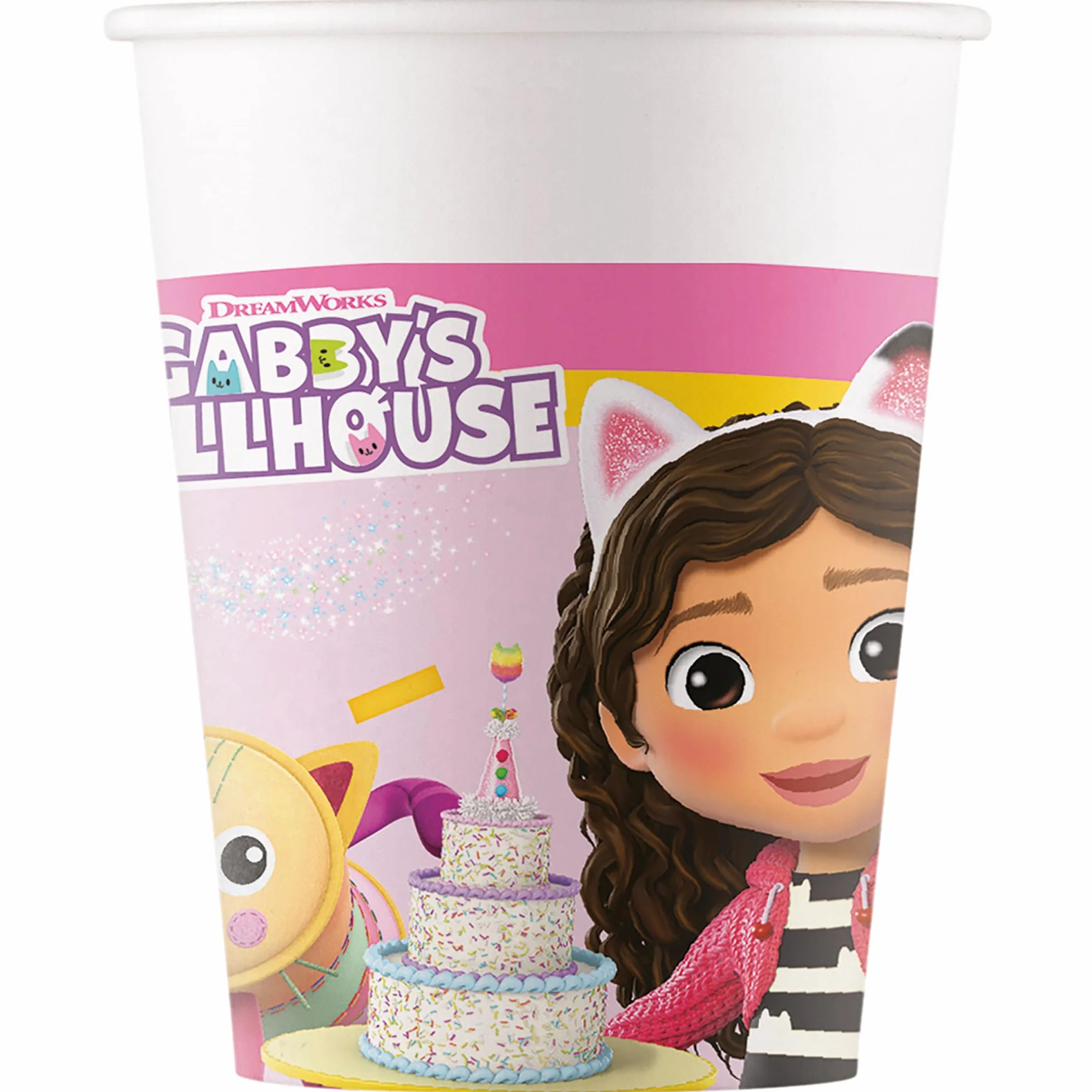 Procos PRO10245291DY - Set de fiesta S Gabby's Dollhouse, set de 52 piezas, platos, vasos, servilletas, vajilla desechable, juego de vajilla